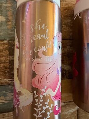 NEW- Zak! Disney Princess 
Rose gold Stainless Steel Water Bottle 
18 ounce -